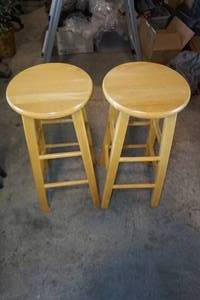 lot 177 image: 2 Wood Bar Stools - 13x30
