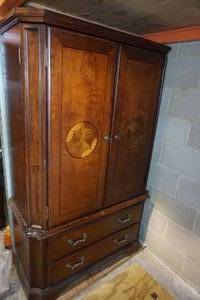 lot 219 image: Wood Oversized Armoire - 39x65x17