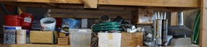 lot 592 image: Assorted Hardware -Nails, Hose, Construction Adhesives