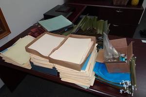lot 366 image: Assorted Office Supplies -Manilla Folders, Inserts for File Cabinet