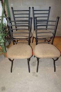 lot 131 image: 4 Metal Kitchen Dining Chairs - 20x19x42 Seat Height 19