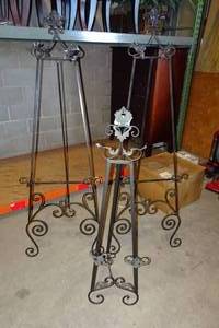 lot 132 image: 3 Metal Stands - 65x21.5, 47x12