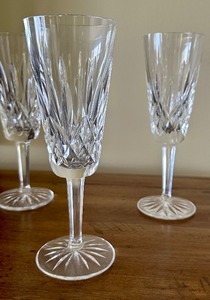lot 26 image: Three Waterford Crystal Lismore Champagne Stems