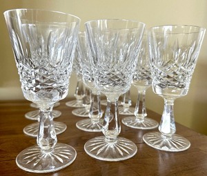 lot 28 image: (12) Waterford Crystal Lismore White Wine Glasses