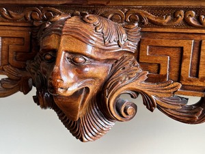 lot 5 image: Elegant Console Table with Carved Designs