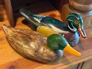 lot 52 image: Two Painted Decorative Duck Figurines