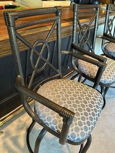 lot 56 image: Set of Three Barstools with Swiveling Seats