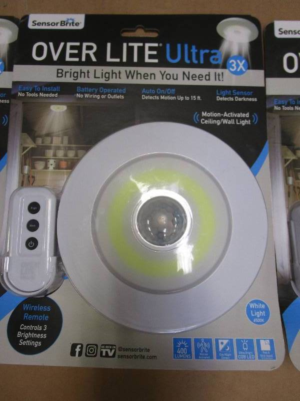 3 PACK - Sensor Brite Ultra-Overhead Motion Activated LED Night Light Bulb (OPEN PACKAGING)