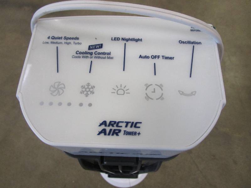 ARCTIC AIR Oscillating 303 CFM 3-Speed Tower Portable Evaporative Cooler for 100 sq. ft. (USED, OUT OF BOX)
