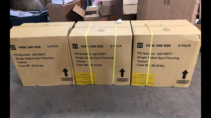 lot 33 image: 3 Boxes of TrafficMaster Gray 25 in. W x 25 in. L x 0.47 in. T EVA Foam Interlocking Gym Floor Tiles (6 TilesPack) (24 sq. ft.)   Customer Returns See Pictures