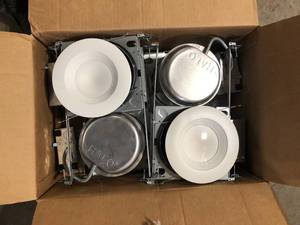 lot 42 image: Halo LT 6 in. New Construction IC Housing and Dimmable White Integrated LED Recessed Ceiling Light Retrofit Kit (4-Pack) Customer Returns See Pictures