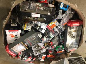 lot 25 image: Gaylord of Assorted Door Knobs, Door Handles, Door Locks and Hardware Various Models and Conditions Customer Returns See Pictures