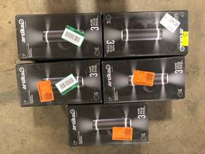 lot 45 image: Lot of Artika C7 Black Modern Cylinder IndoorOutdoor Hardwired Garage and Porch Light Wall Lantern Sconce    Customer Returns See Pictures