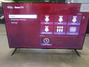 lot 820 image: TCL 55 Class 4-Series 4K UHD HDR Smart Roku TV  55S455 (Scratch Bottom Center)