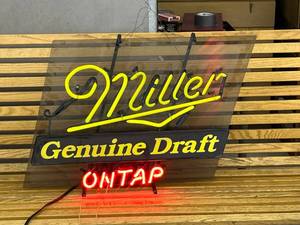 lot 25 image: Miller Genuine Draft On Tap Neon Sign
