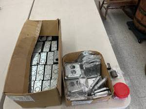 lot 60 image: 4 Galvanized Steel Square Boxes & Covers