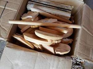 Box of Wooden Project Parts and Pieces