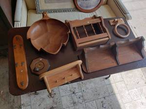 Shelves, Bowl and Other Wooden Home Decor Pieces