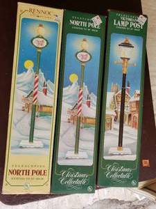Christmas North Pole and Lamp Post 30 Tall