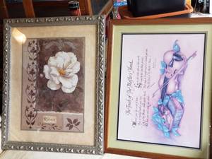 2 Wall Hangings - Rose and Touch of the Masters Hand
