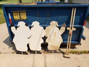 Wooden Santa Cutouts and a Reindeer