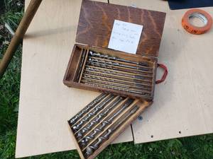 Auger Bits in Wood Case