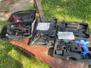 Various Older Cordless Drills and Small Circular Saw