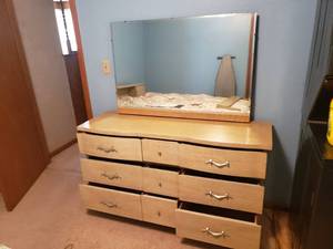 Blonde Dresser with Mirror