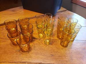 Vintage Amber Colored Glasses from the 60s