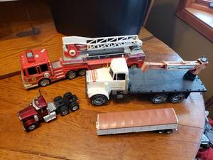 Buddy L Fire Truck and Other Trucks