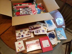 Box of Christmas Cards, Gift Bags