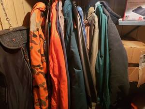 All Jackets Pictured Rain, Hunting, Coveralls Mostly Large