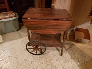 Vintage Drop Leaf Table With Wheels