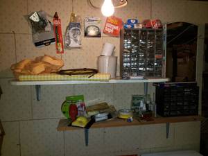 Fasteners, Mirrored Medicine Cabinet and All Items on Shelf and Wall as Pictured