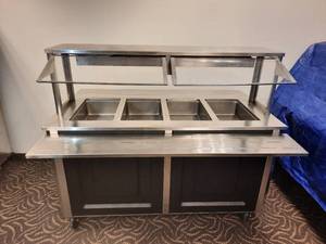 lot 55 image: Delfield NSF 4-well Hot Food Bar Buffet Counter on Wheels
