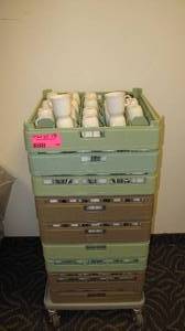 lot 147 image: Syracuse China Cups and Vollrath Rack