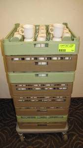lot 164 image: Syracuse China Cups Vollrath Racks