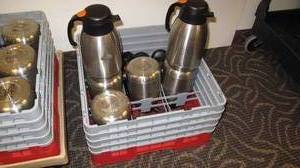 lot 133 image: Hot Beverage Servers and Cambro Racks.