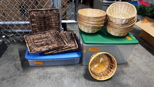 lot 255 image: Woven Baskets and Chargers