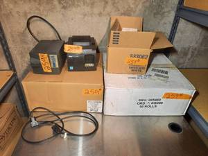 lot 259 image: POS Printer, Power Conditioner Ground Guard, Thermal rolls, Napkin Bands