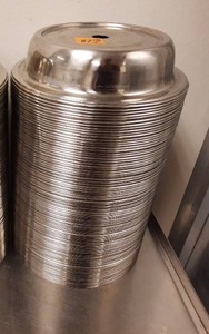 lot 87A image: 87 Stainless Steel 10 Dome Plate Covers