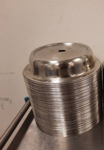 lot 85A image: 48 Stainless Steel 10 Dome Plate Covers