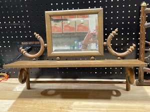 lot 38 image: Vintage Decorative Wood HatCoat Rack & Mirror