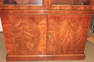 lot 1 image: Luxury Decorative Hutch for StorageDisplay w Built in Lights and Mirror 90.5 Tall x 52 Wide x 18 Deep (1.5 outlet depth on back)- See Pictures