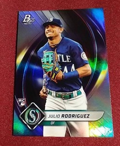 lot 1 image: 2022 Bowman Platinum Julio Rodriguez Rookie Card