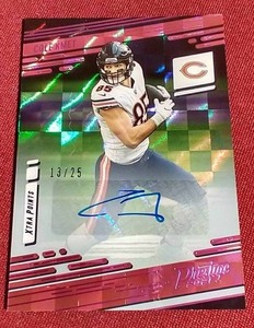 lot 3 image: 2021 Panini Prestige Cole Kmet Autograph Card - #d25