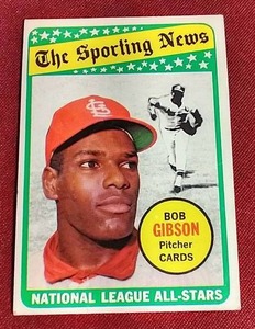 lot 15 image: 1969 Topps Bob Gibson All-Star Card