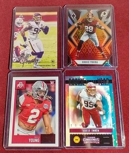 lot 22 image: (4) Chase Young Rookie Cards - Fire Burst, Etc