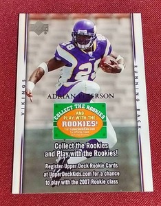 lot 24 image: 2007 Upper Deck Adrian Peterson Rookie Card
