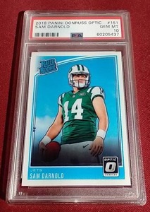 lot 25 image: 2018 Optic Sam Darnold Rated Rookie Card - PSA 10